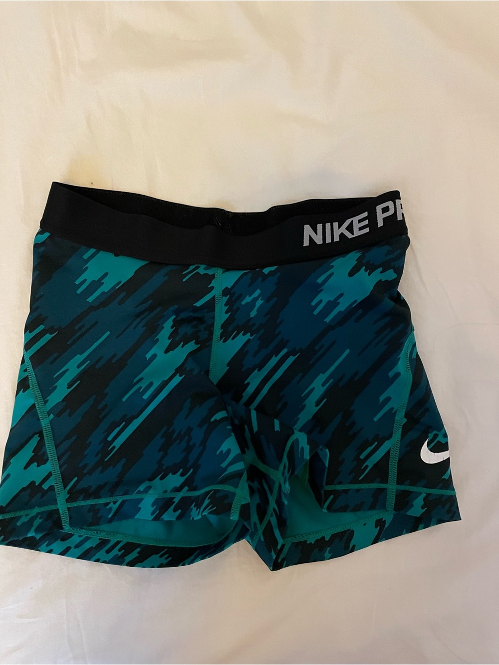 Nike Dri-FIT Teal Performance Compression Shorts with Black Logo